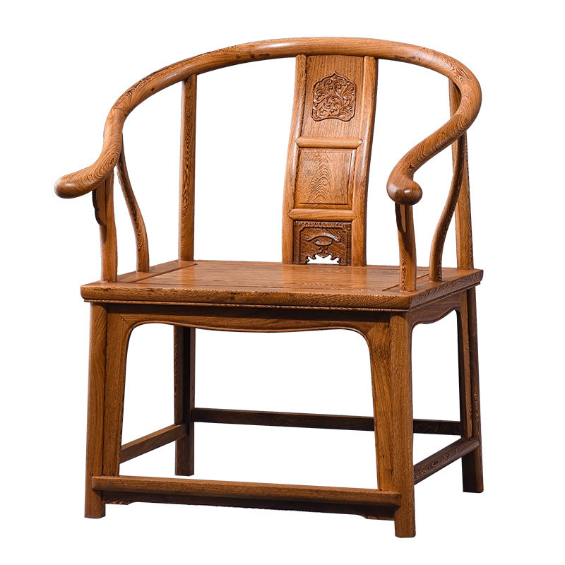 红木家具鸡翅木圈椅中式太师椅仿古实木休闲休闲椅椅子圈椅