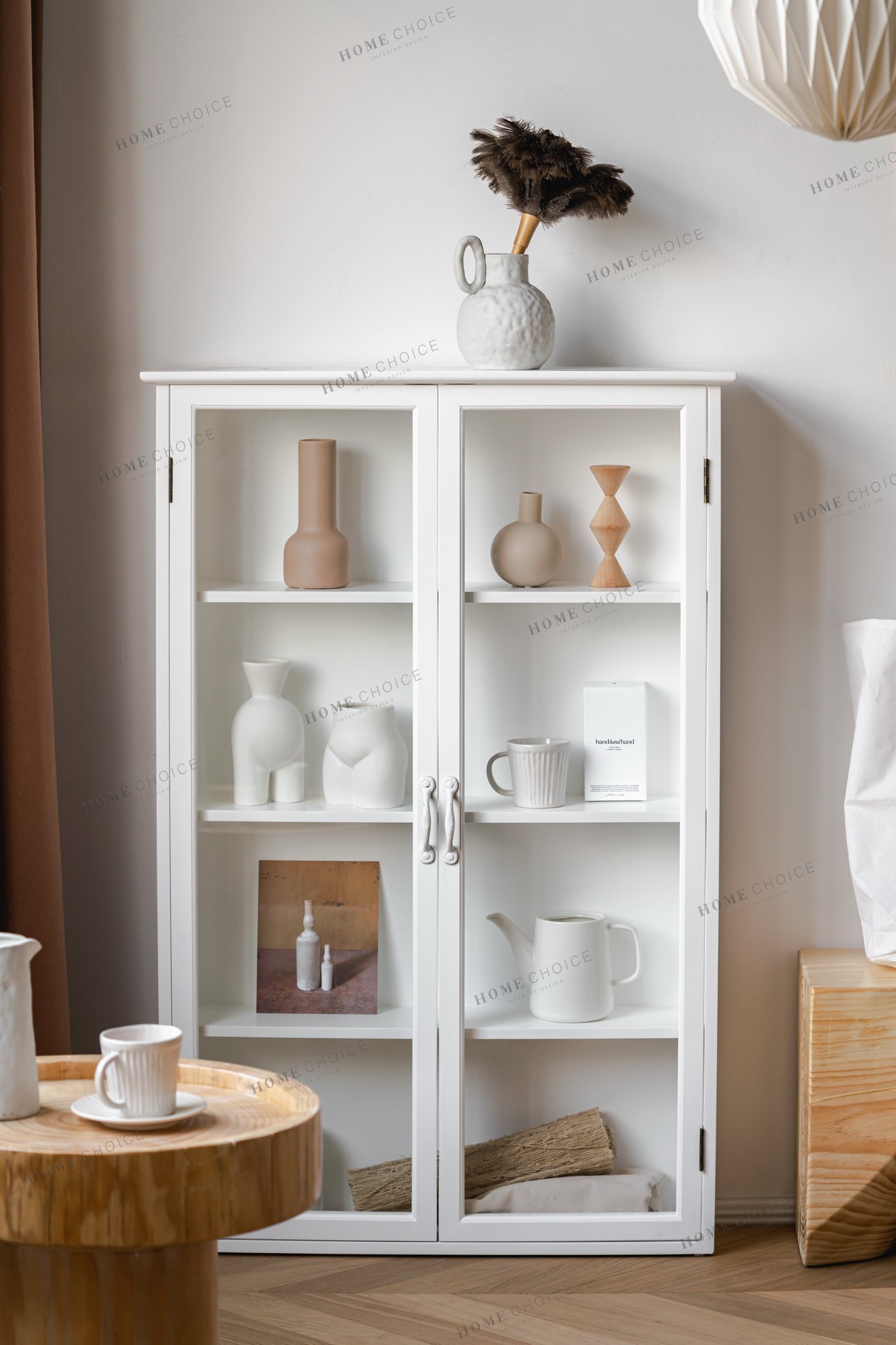 润家家居白色实木窄柜立柜美式带门酒柜柜子酒柜