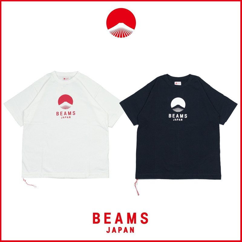 【现货】BEAMS 21SS定番富士山限定纯棉圆领男女情侣短袖宽松T恤