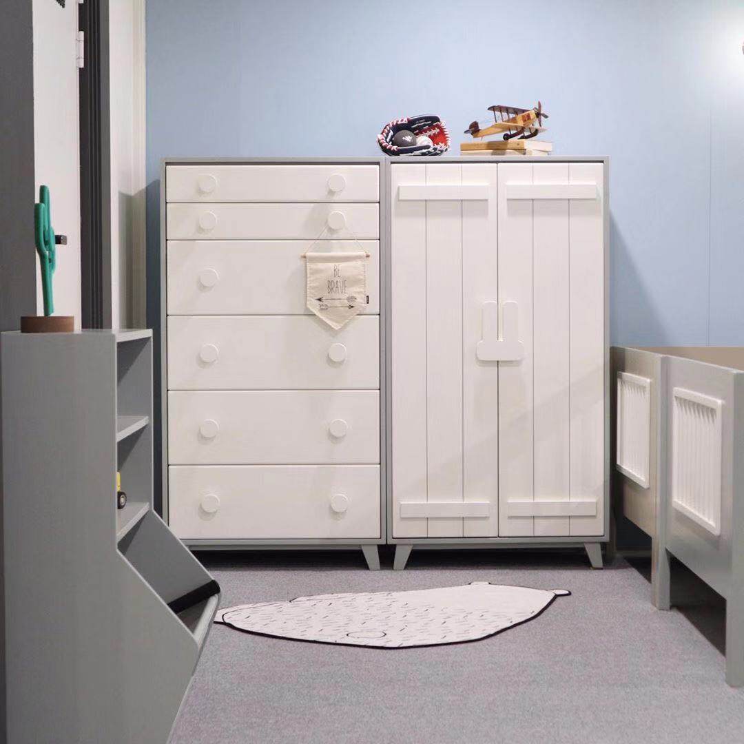 衣柜ins北欧欧风儿童斗柜储物柜宝宝学生青少年衣柜