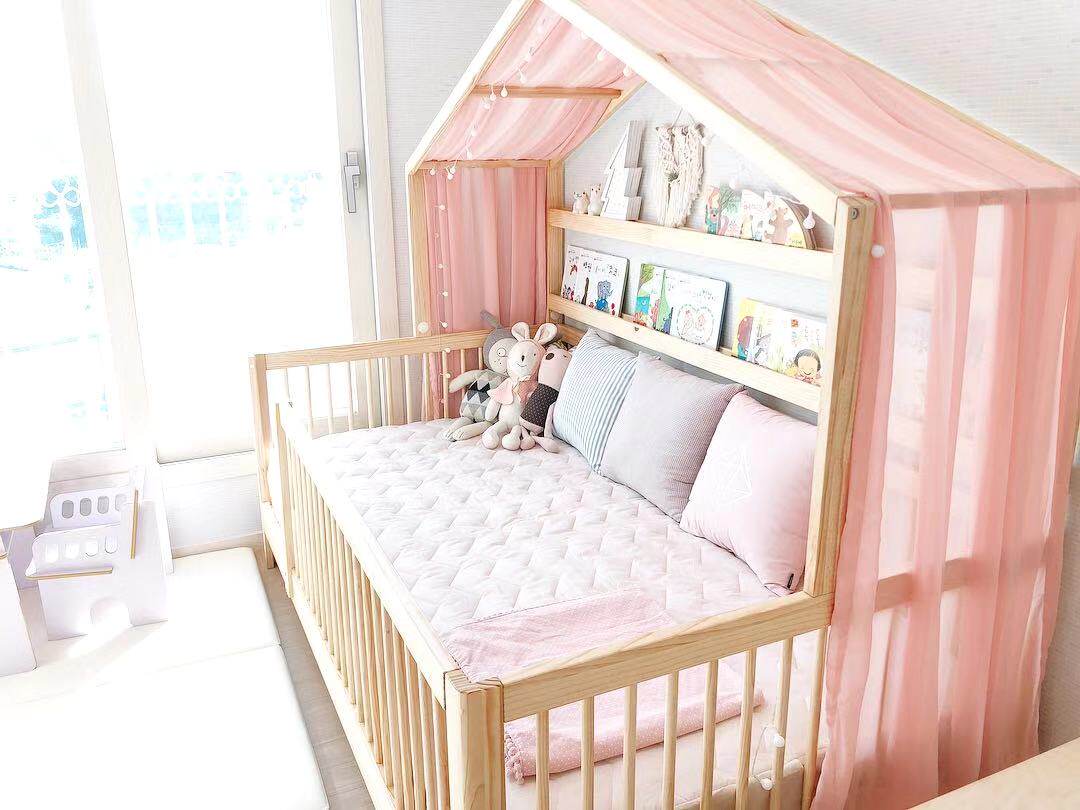 ins欧风实木儿童宝宝小屋房子公主儿童床
