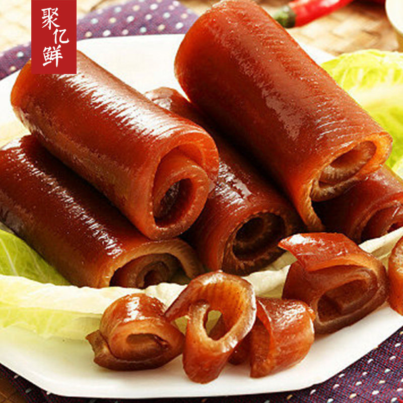 猪皮五香鲍汁300gx5袋酱肉皮即食卤味零食真空猪肉类