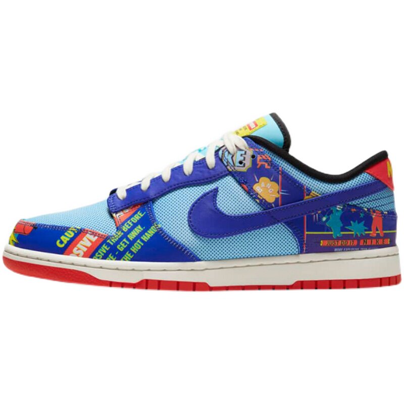 现货运动家nikedunklow蓝红鞭炮双层刮刮乐板板鞋