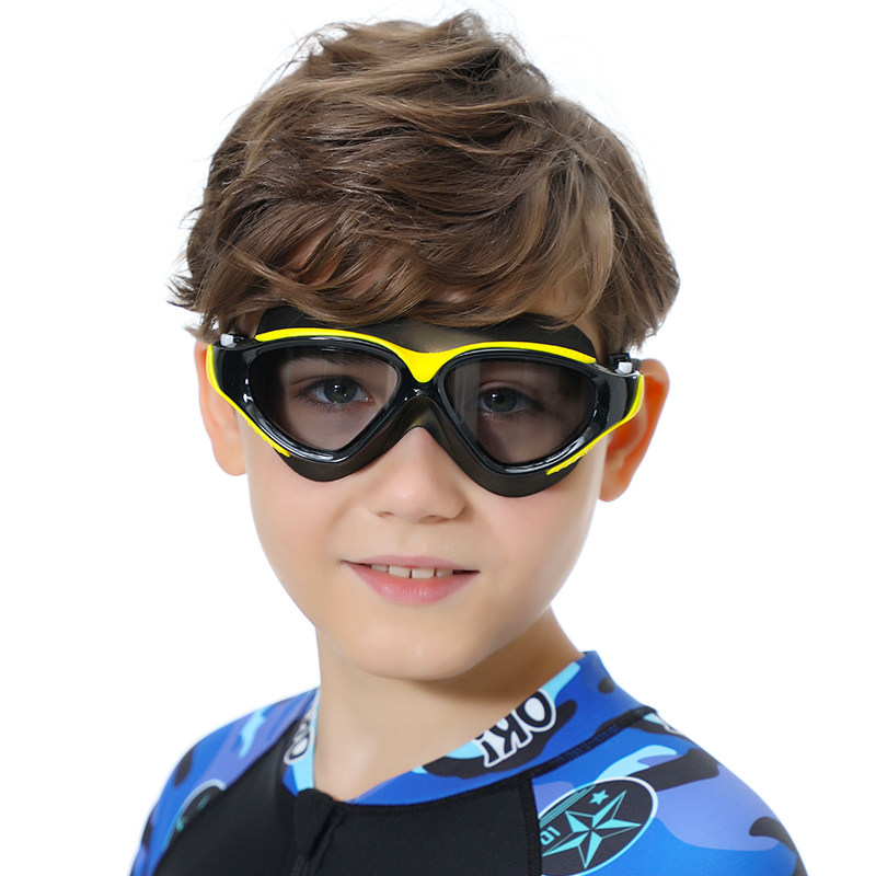 儿童泳镜加大框舒适型高清防水防雾儿童游泳镜硅胶泳镜大视野泳镜