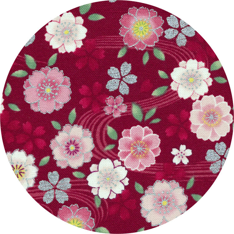 日本进口 全棉布拼布布料店印染花布 烫金碎花图案 印花布