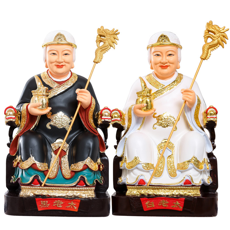 12寸黑老太白老太30cm奶奶神像19寸黑白仙家树脂佛像白老爷13