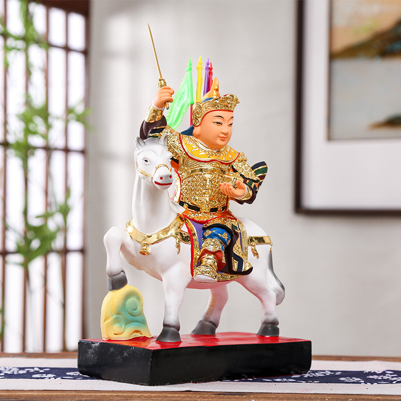 12寸黄小跑 白马将军神像上将军骑马将军仙家报像 报马仙包邮