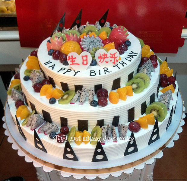 蛋糕三层生日蛋糕多层加高水果新鲜高层宴会集体新鲜蛋糕