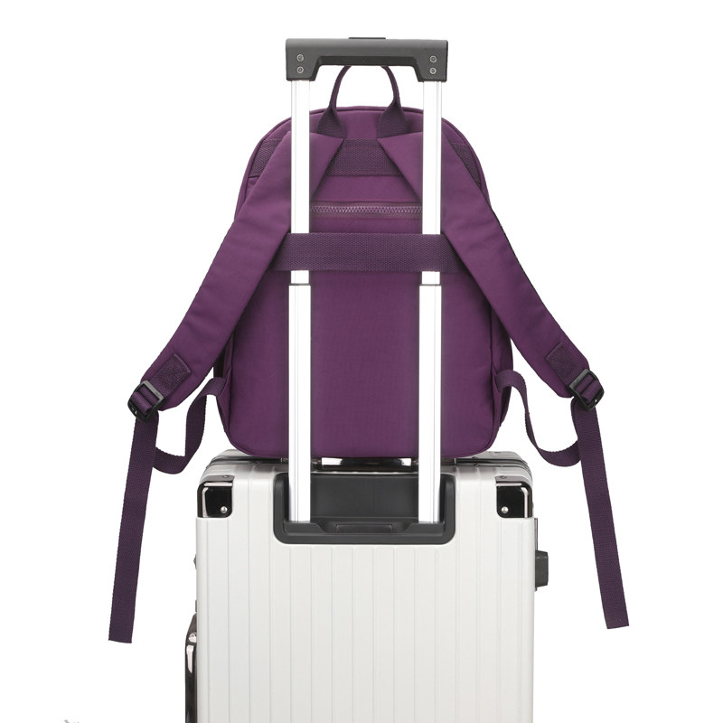 女士超轻轻便旅游旅行双肩包可套拉杆箱帆布结实双肩背包