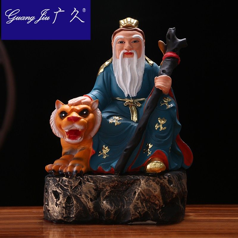 山神神像供奉家用土地山神爷骑虎居家寺庙开光摆件