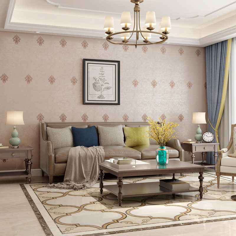 简欧刺绣无缝墙布欧式高档奢华绣花轻奢风格墙布