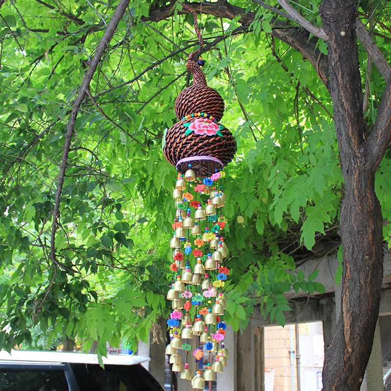 福安大风铃云南田园挂饰手工制作柳编葫芦双龙铃餐厅装饰铃铛挂件