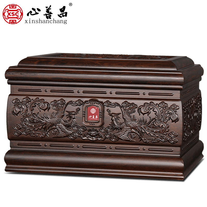 用品凤宫棺材防潮双人男女殡葬实木高档骨灰盒骨灰盒
