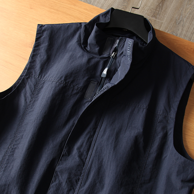 欧美单 少量 户外牛货！外贸剪标尾货春夏薄款男立领坎肩外套马甲