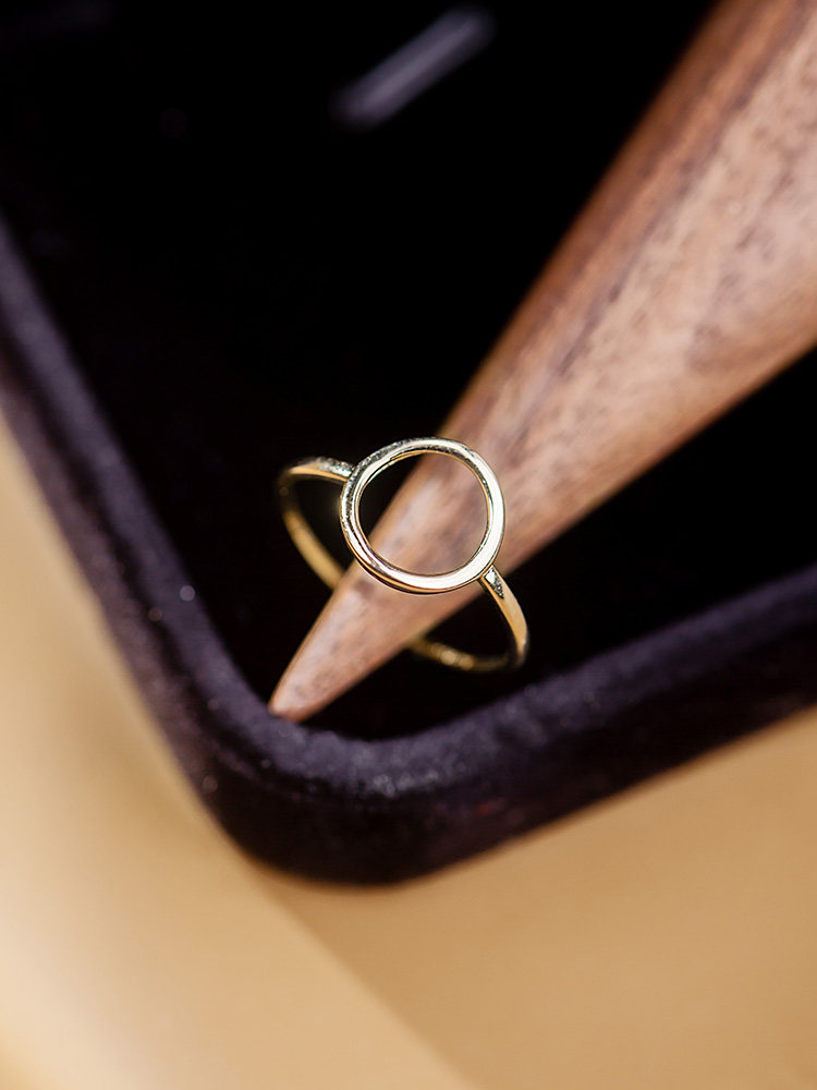 爱之家约素指环圆圈光面金光面简约韩国新款戒指手饰
