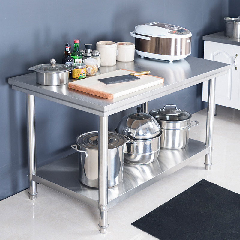 酒店不锈钢工作台调料料架可调调节早餐150cm耐用工作台