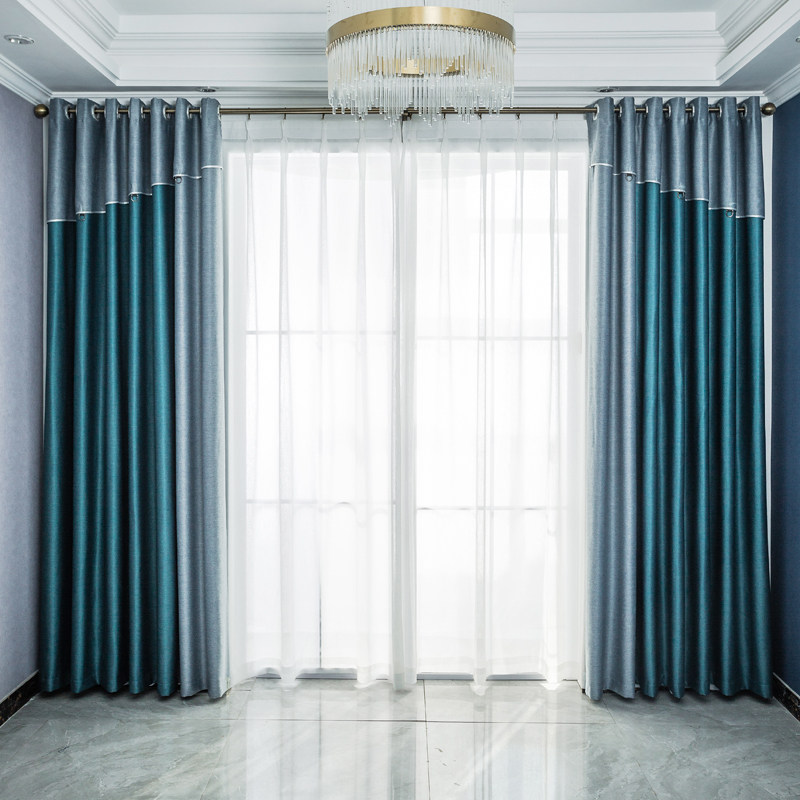 窗帘成品自带造型现代简约轻奢拼接大气高端新款成品窗帘