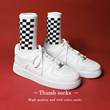 Tide Brand What's Up Samples Black And White INS Chessboard Lattice Middle Tube Cotton Slide Socks Men And Women Stockings Tide Brand What's Up Samples Black And White INS Chessboard Lattice Middle Tube Cotton Slide Socks Men And Women Stockings