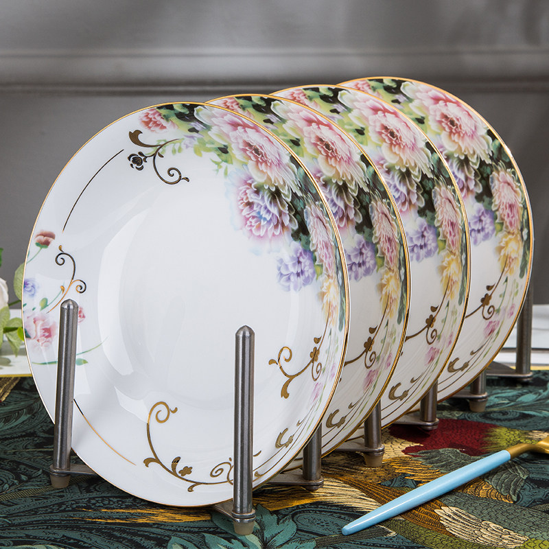 盘子日式加深加高家用菜盘圆形炒菜七寸7寸盘