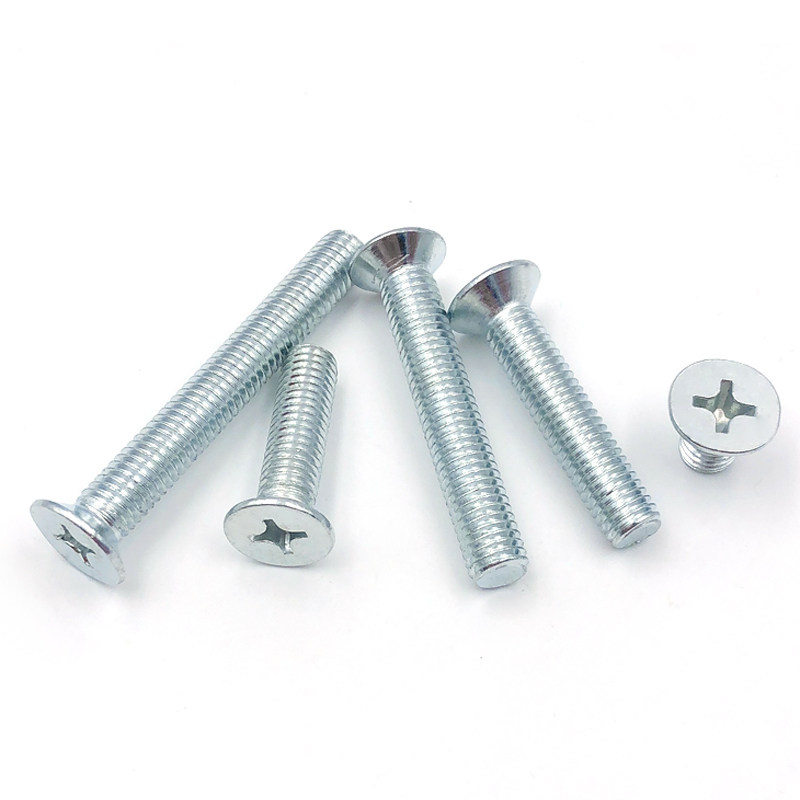 包邮镀锌gb819平机螺丝沉头十字机螺钉平头螺栓螺钉