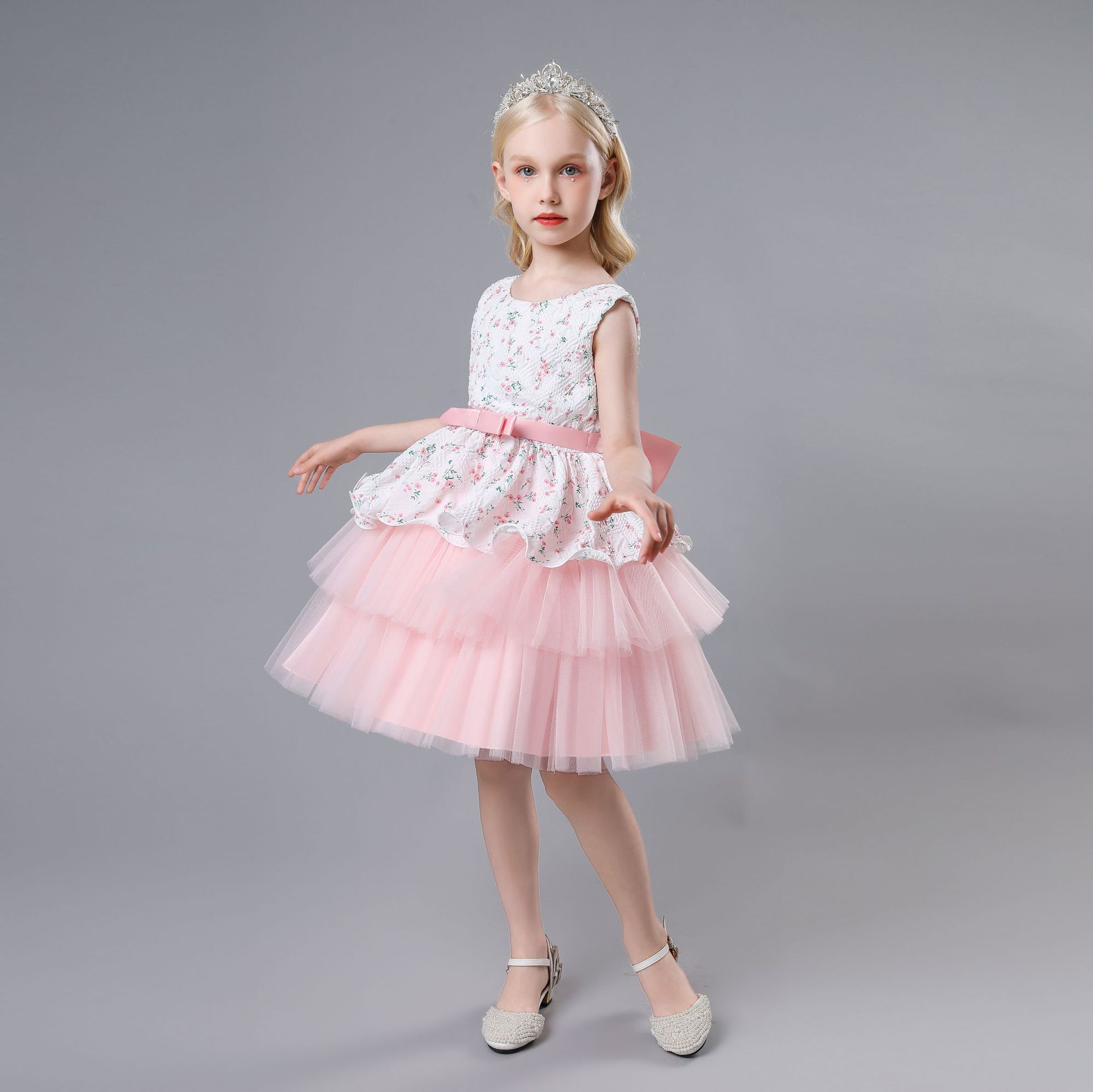 儿童合唱演出服小女孩黄色连衣裙蓬蓬纱裙公主裙礼服幼儿园舞蹈裙