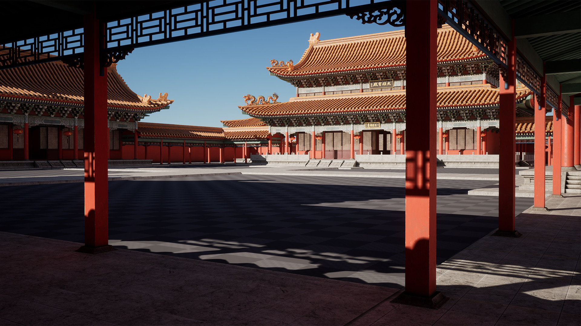 中国国风故宫宫殿古建筑游戏游戏场场景虚幻ue4设计素材