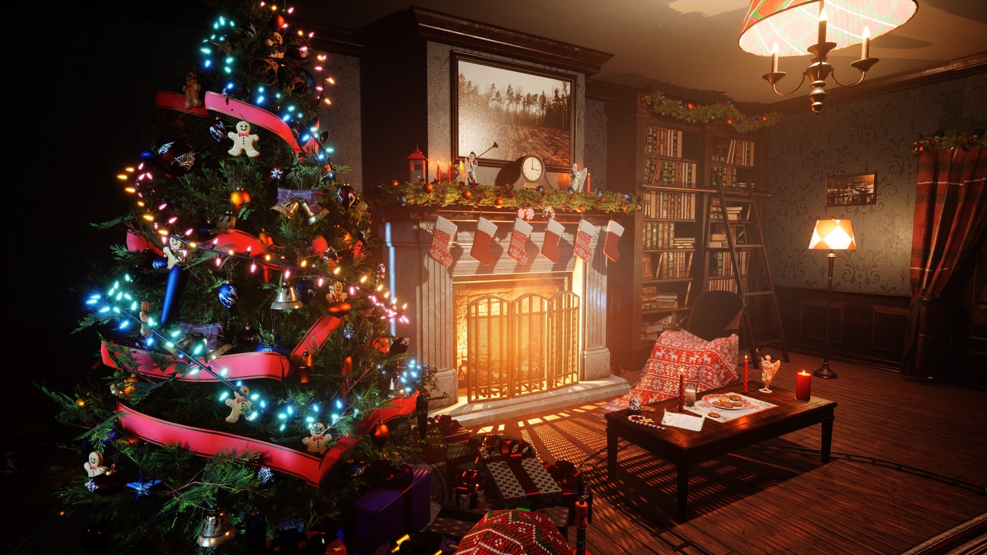 圣诞节节日庆典小屋室内场景虚幻ue4christmasroom设计素材