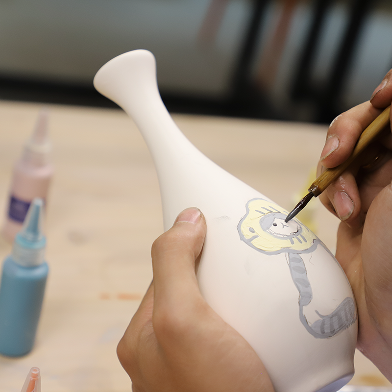 百陶陶瓷素坯花瓶半成品装饰摆件白胎素亲子儿童模型制作工具