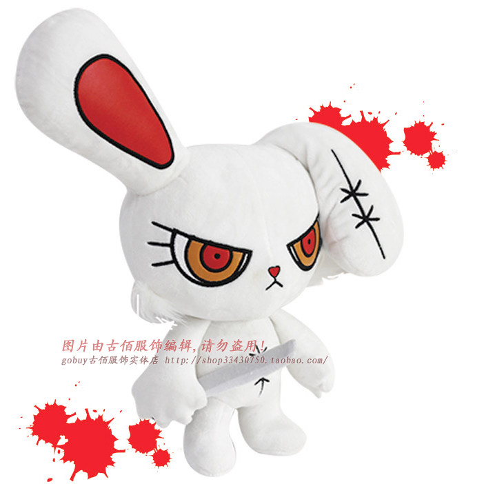 韩国代购进口bloodybunny暴力兔抓狂兔毛绒玩具公仔兔子毛绒