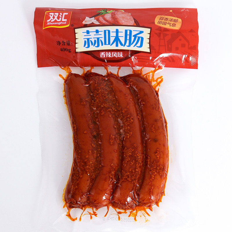 双汇蒜味香肠蒜蓉火腿肠整箱配餐下酒酒菜蒜肠包装即食肠类