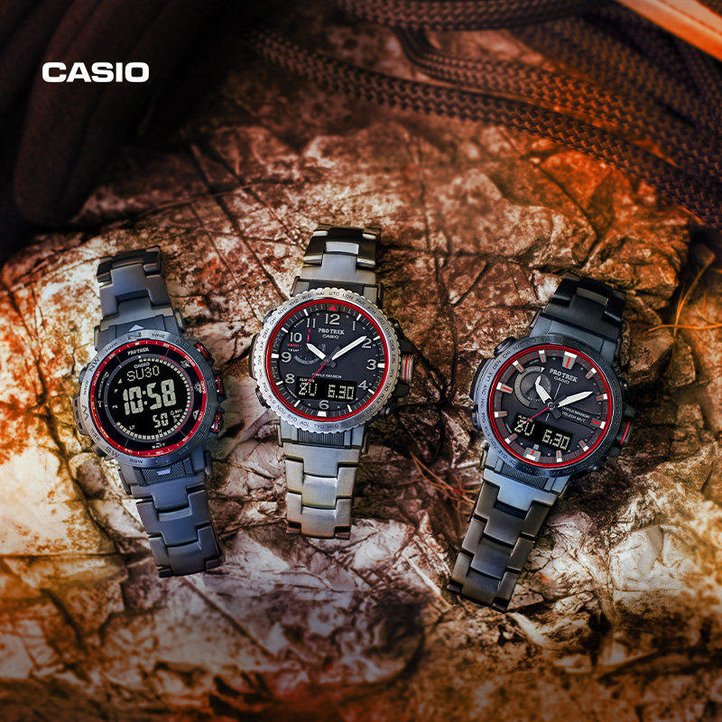 casio卡西欧手表男protrek户外登山太阳能动力运动手表prw30yt