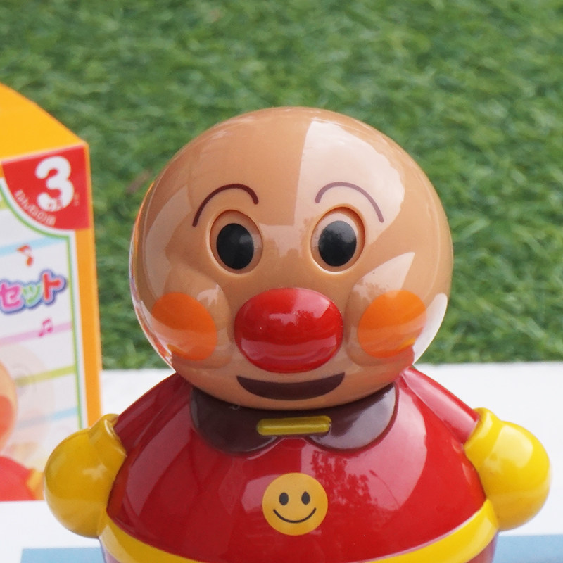 日本面包超人婴幼儿0-12个月红豆面包超人不倒翁会响手安抚玩具不倒翁