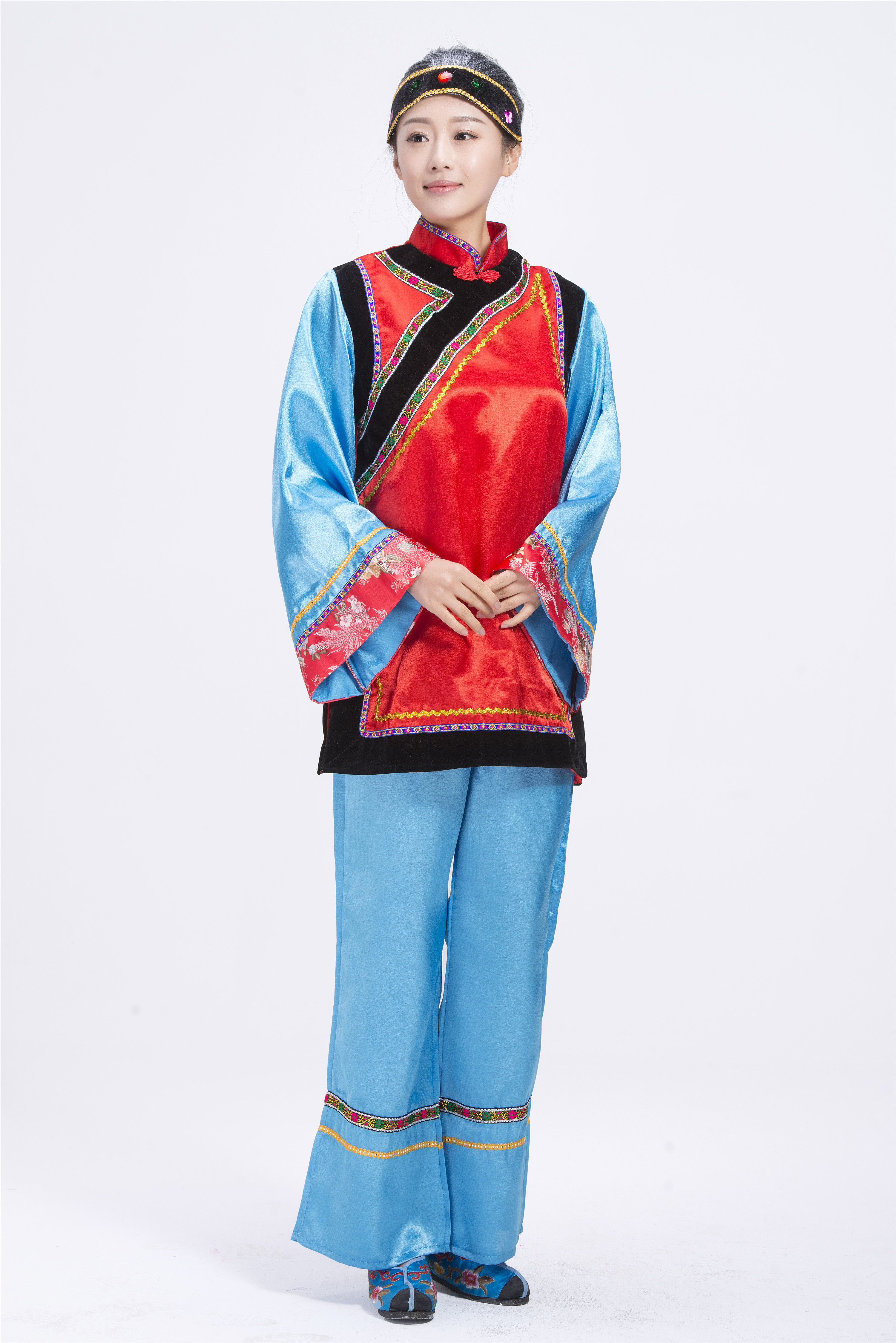 新品地主婆服装媒婆演出服老年秧歌服戏服开心老太太老太婆服装