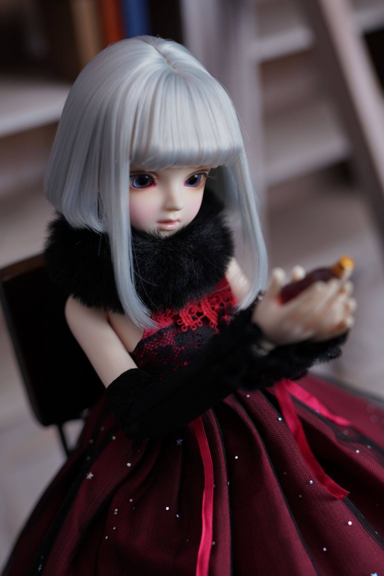 bjdvolkssdddmdd气质少女女发百搭款梨花头bjd娃娃