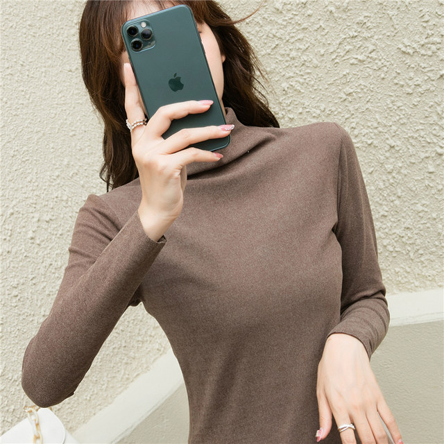 White pile pile up half high collar with plush base coat for women autumn winter 2020 White pile pile up half high collar with plush base coat for women autumn winter 2020