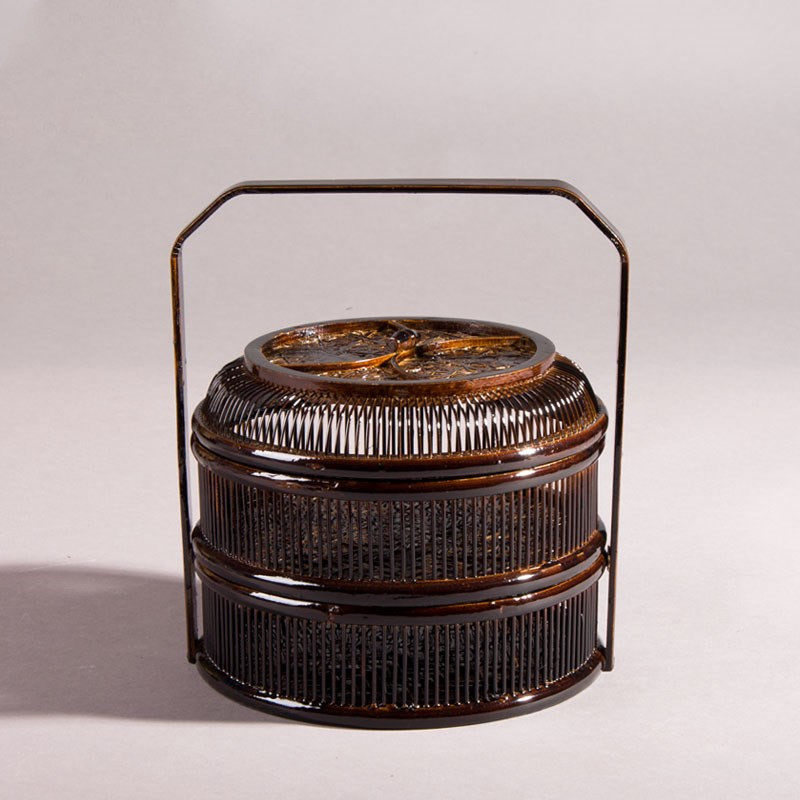 食盒中式仿古饭盒酒店装饰收藏收纳竹篮篮子竹编