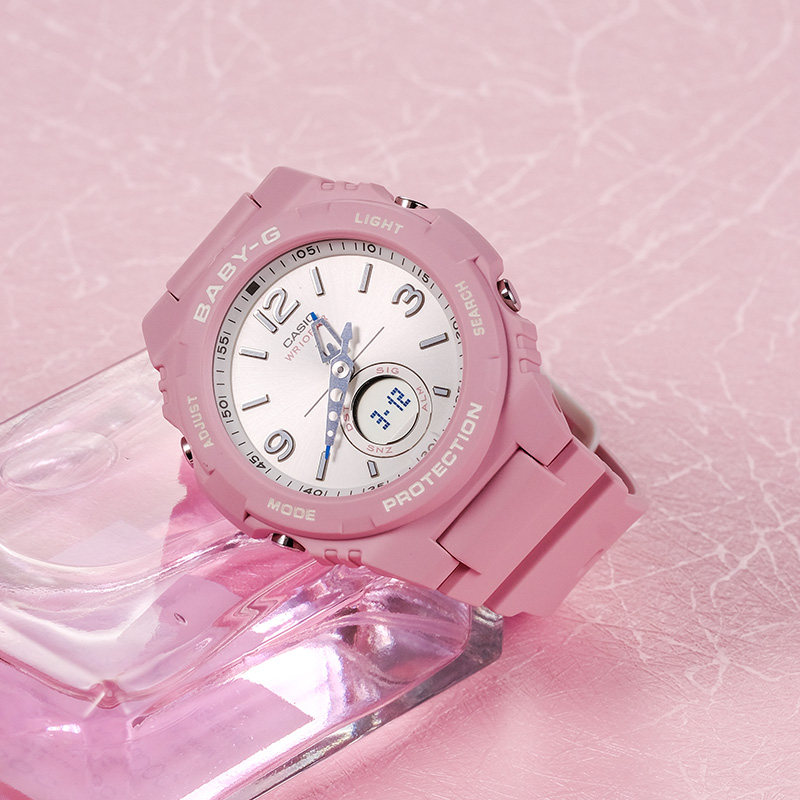 卡西欧手表babyg粉色运动防水官网正品石英学生日韩腕表