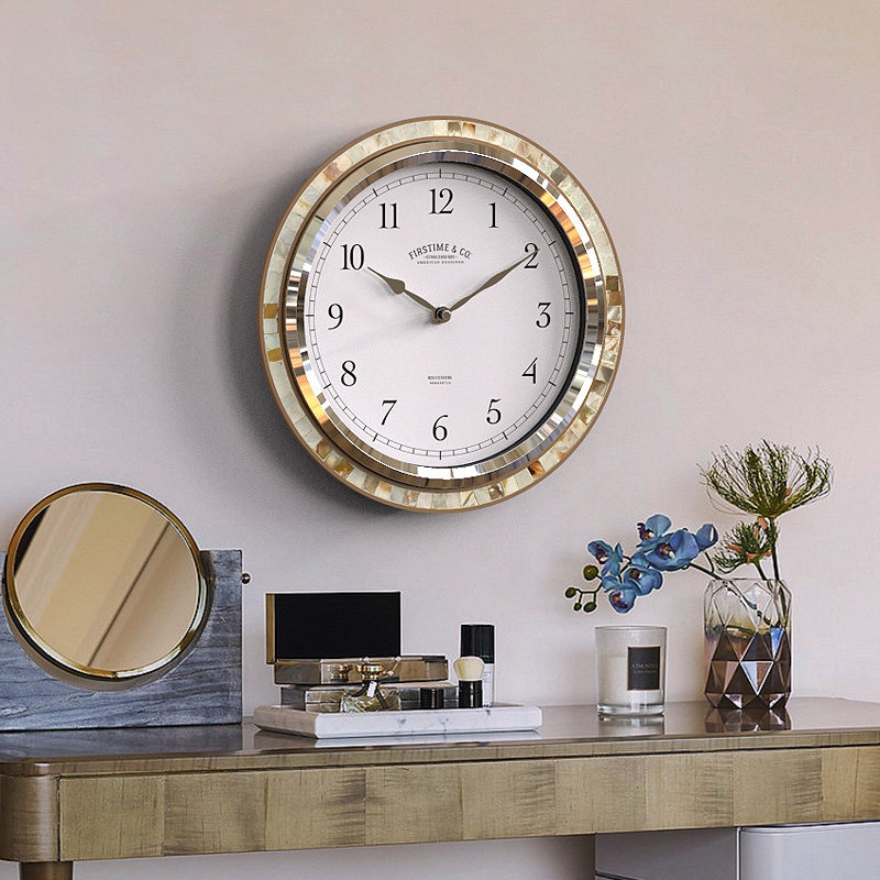挂钟现代简约卧室壁挂家用美式钟表静音钟卧室客厅挂钟