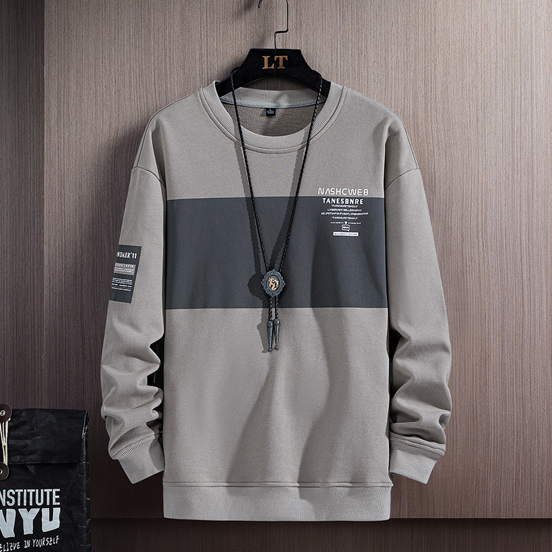 春季男士卫衣2021新款春秋季宽松潮牌ins外套上衣圆领打底衫男装