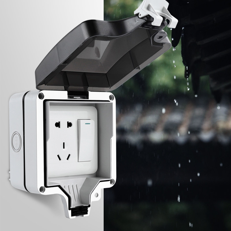 户外防水防雨电源插座套装明装开关插座密封开关插座套装