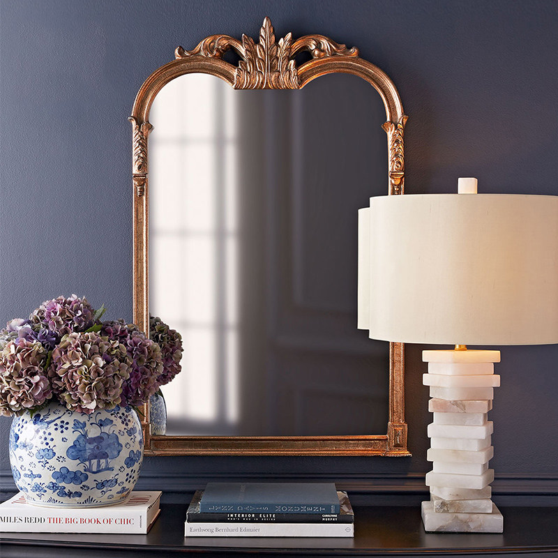 法式梳妆台化妆镜挂墙桌面台式卧室墙面壁挂欧式化妆镜