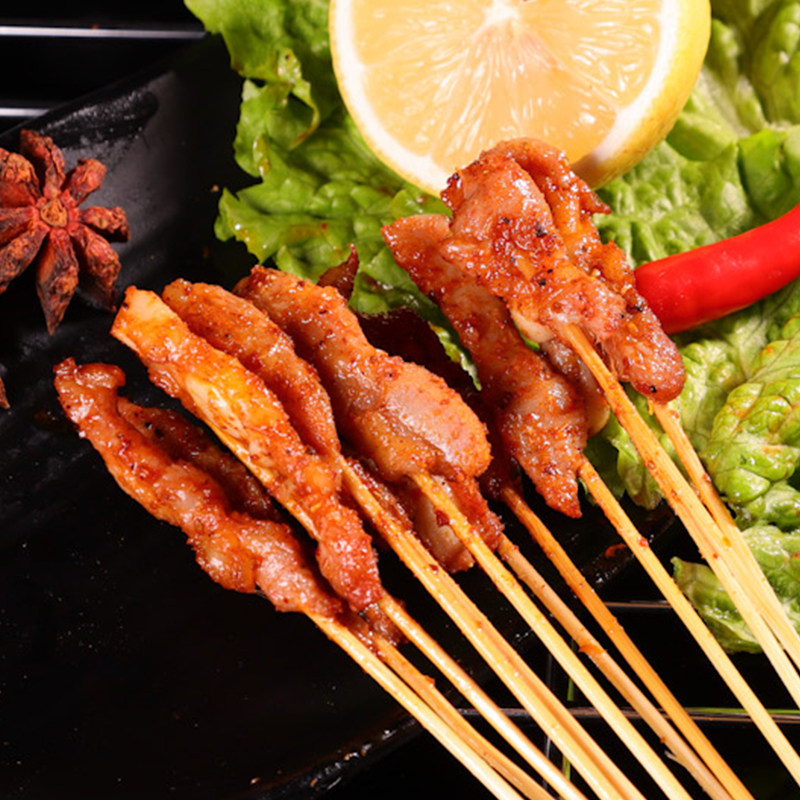 奥尔良鸡肉小串烧烤食材半成品火锅铁板生冷冷冻鸡肉丸