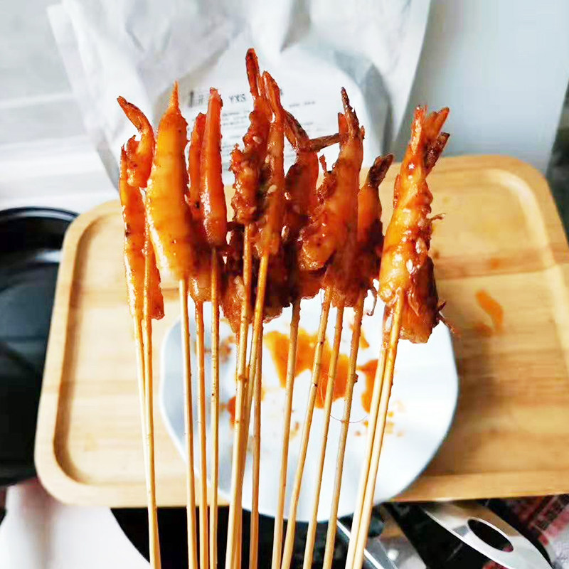 铁板铁板烧烧烤食材油炸青虾小串冷冻商用新鲜河冻虾