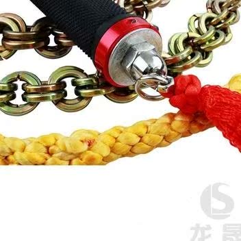鞭鞭单环铁鞭子中老年麒麟手柄初学子铁链穗成人钢鞭软响鞭碳钢甩