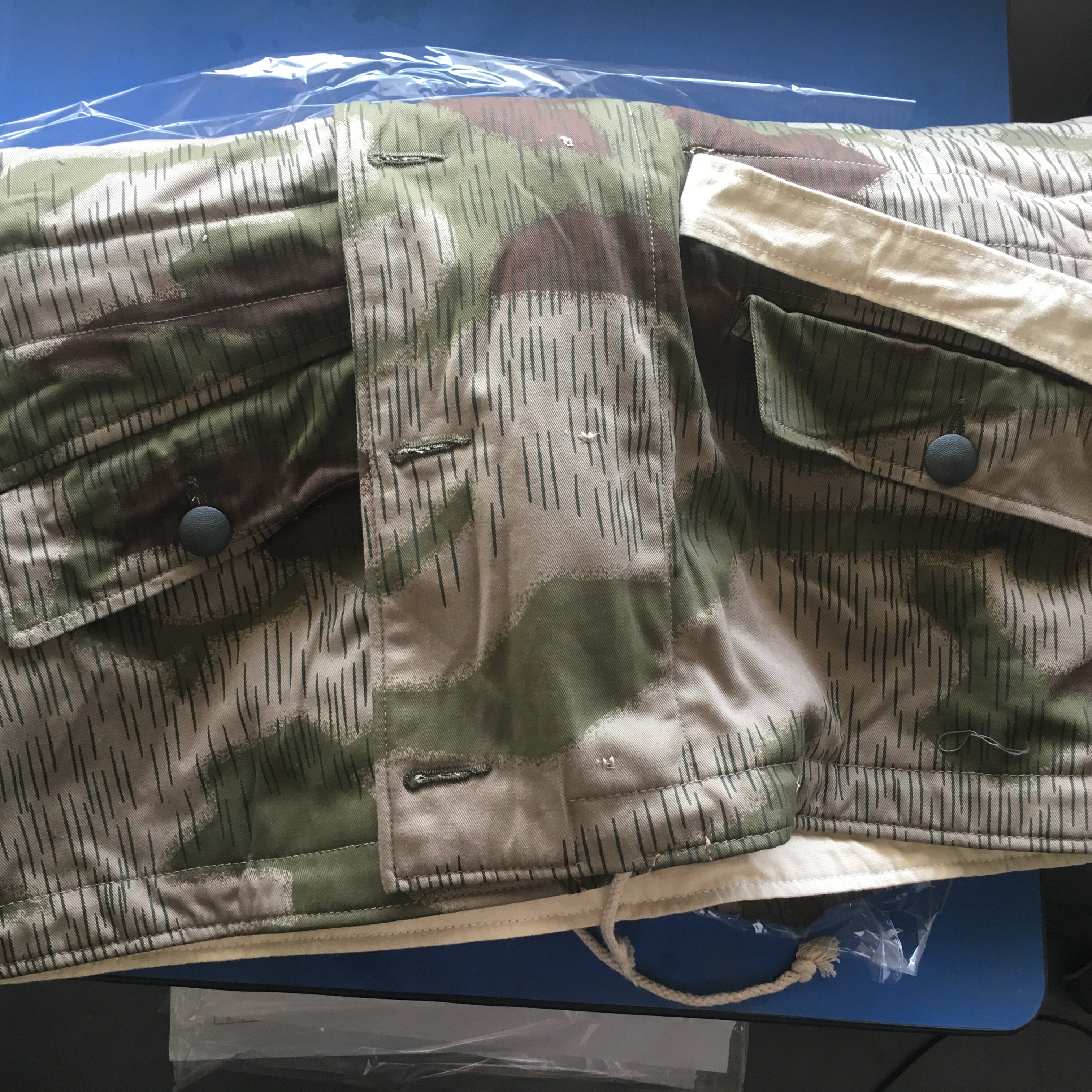 棉衣德军茶水迷彩双面空中力量伞兵作战早期棉衣