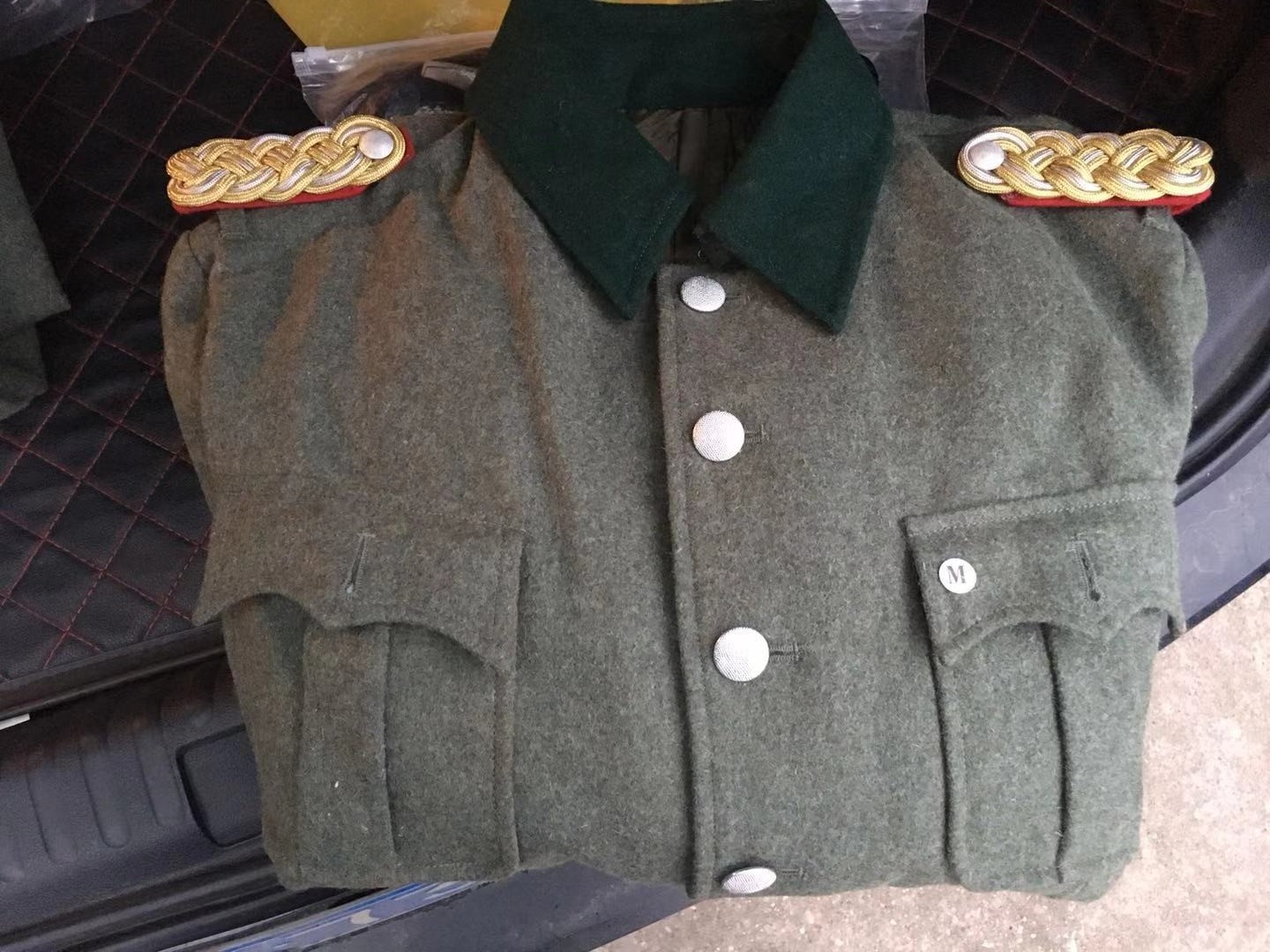 上衣m36少将版本原野m41毛呢灰绿野战夹克风衣