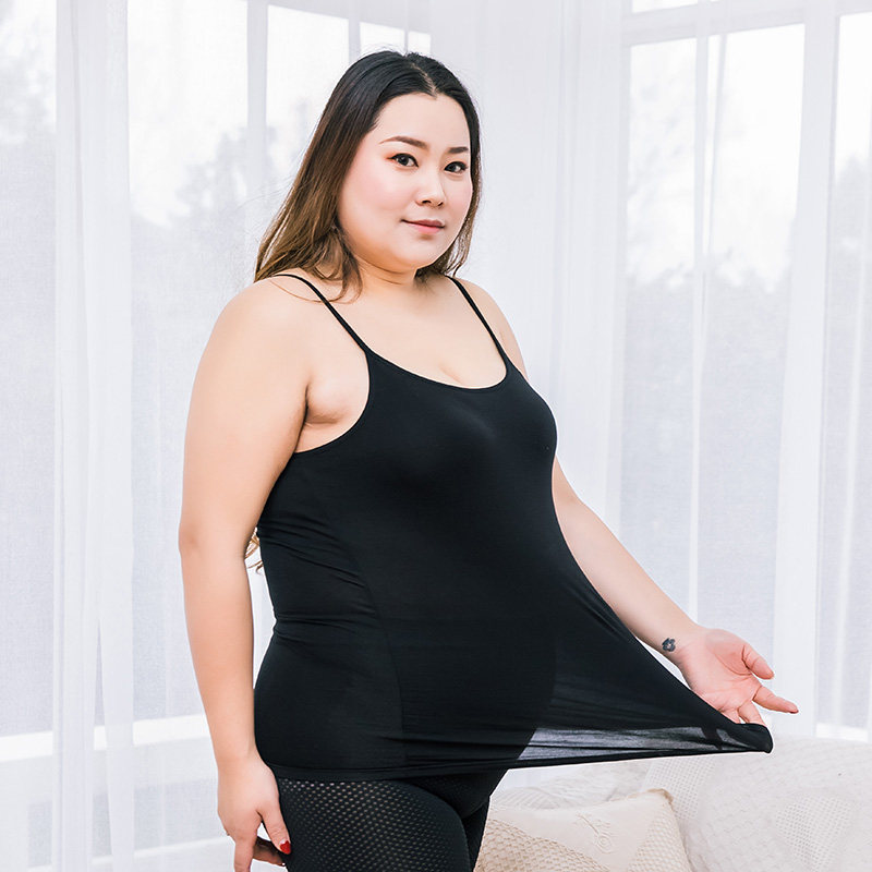 大码垫胖打底宽松莫代尔mm带胸肚子搭潮女内背心吊带