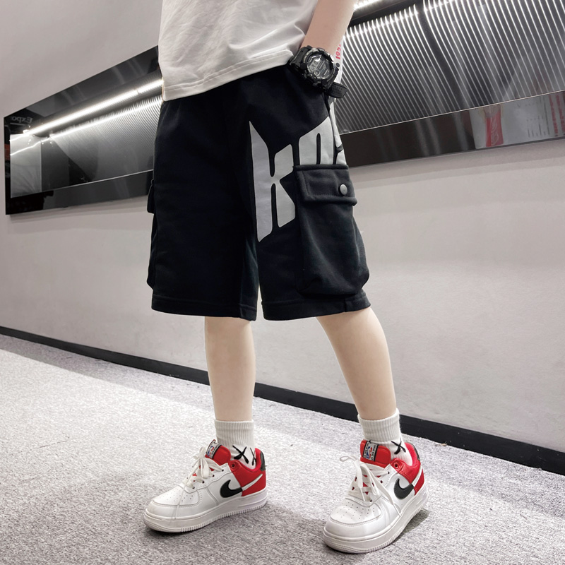 男童夏季2022新款运动短裤中大童五分裤潮牌黑色中裤韩版儿童夏装