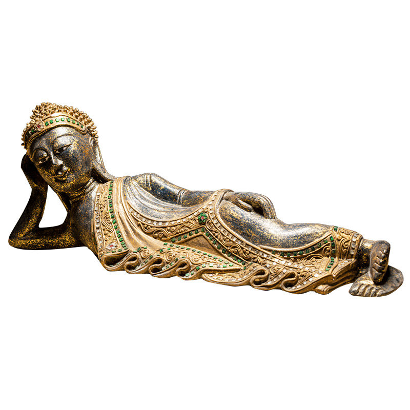 异丽泰国实木卧佛睡佛佛像摆件会所酒店客厅东南亚释迦牟尼装饰品