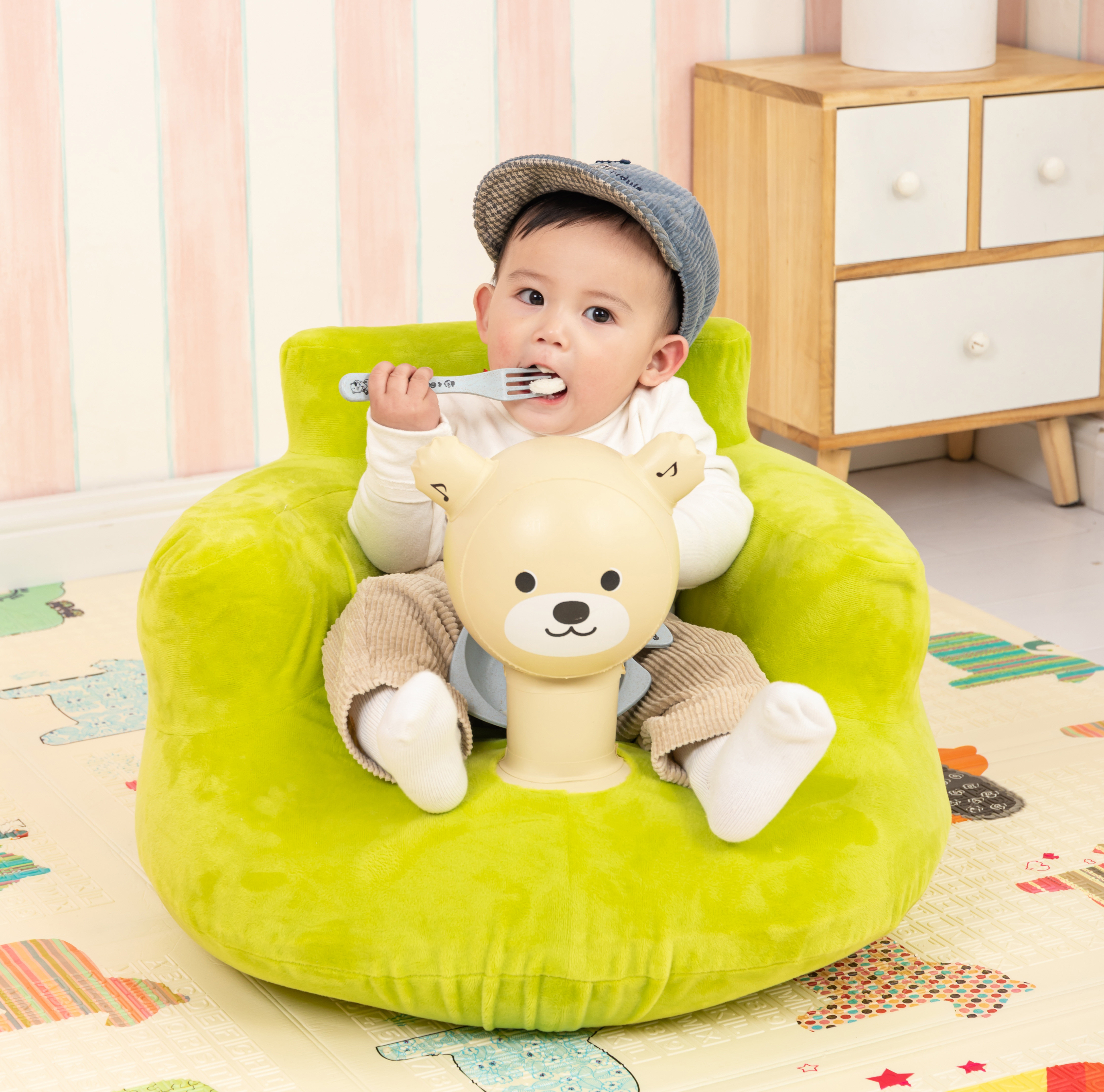 宝宝坐椅儿童充气小沙沙发婴儿多功能坐立立学餐椅